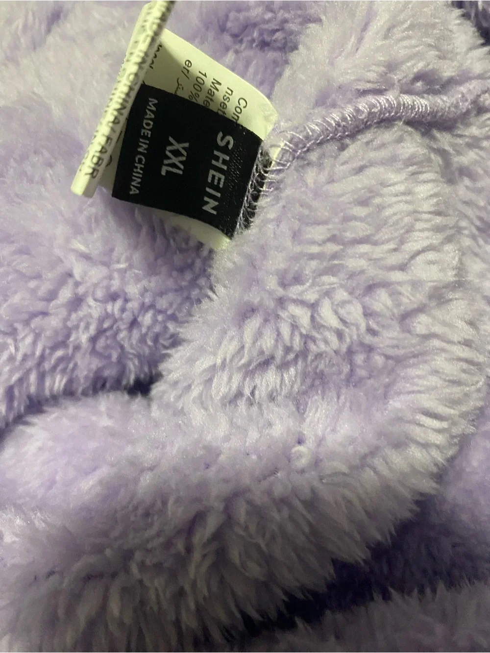 SHEIN Plush Lavender Hooded Cowl Sweater